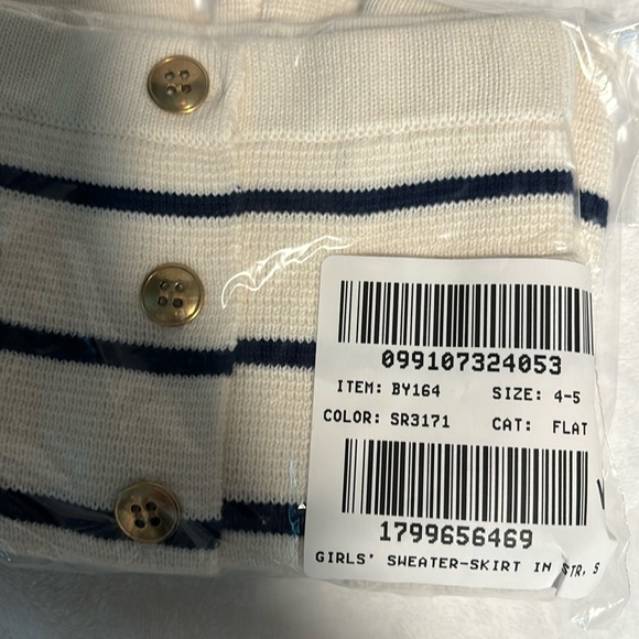 NWOT J. Crew Crewcuts Girls' sweater-skirt in stripe - Picture 8 of 8